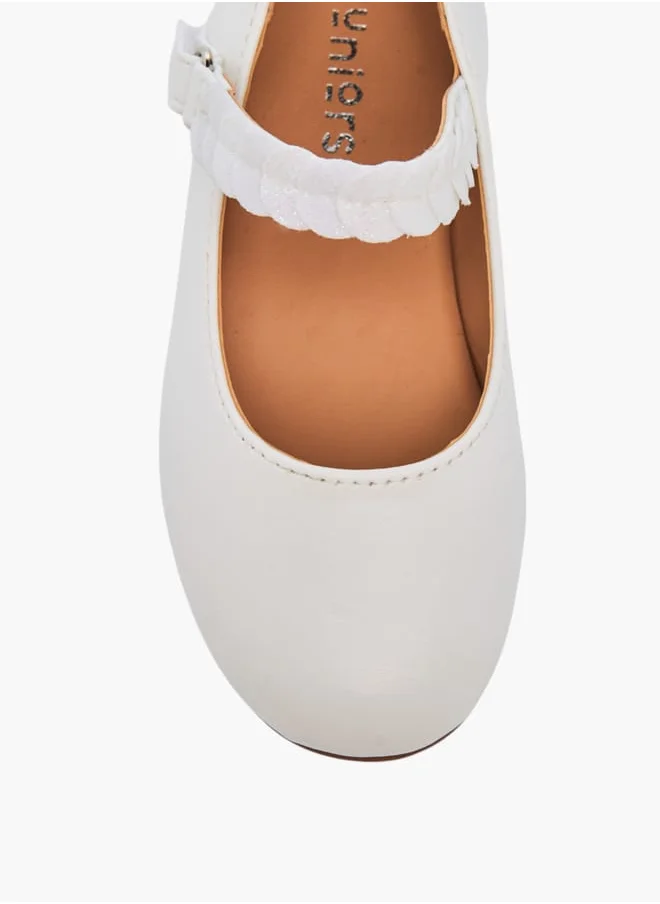 JUNIORS Girls Solid Ballerina Shoes With Embellished Hook And Loop Closure Ramadan Collection