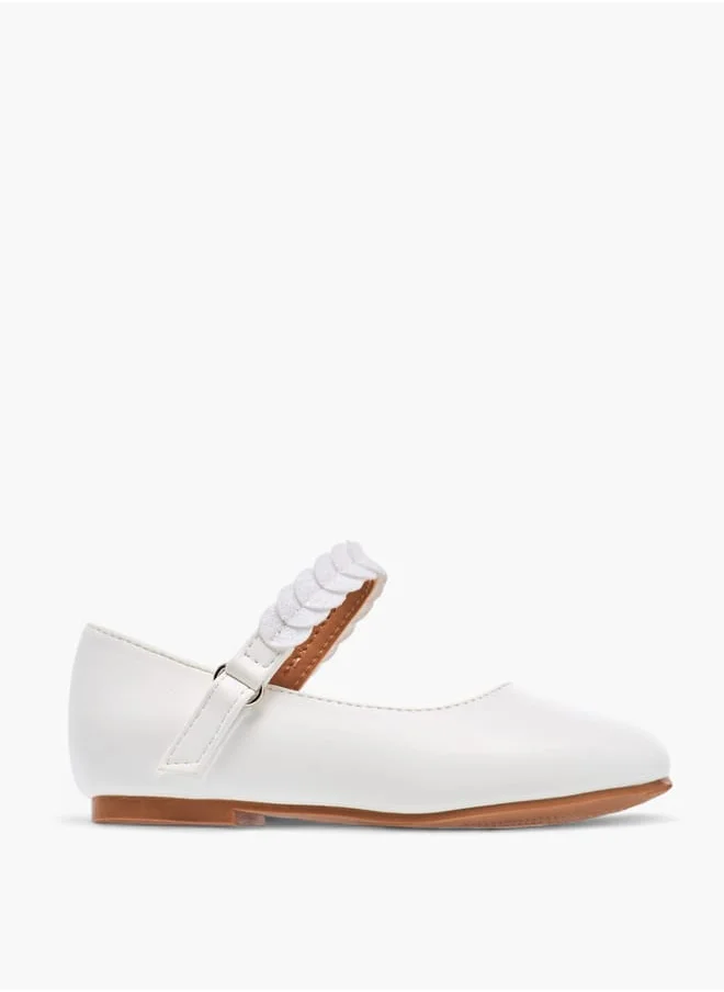 JUNIORS Girls Solid Ballerina Shoes With Embellished Hook And Loop Closure Ramadan Collection