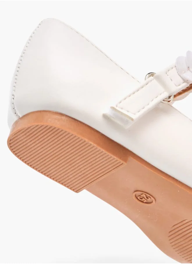 JUNIORS Girls Solid Ballerina Shoes With Embellished Hook And Loop Closure Ramadan Collection