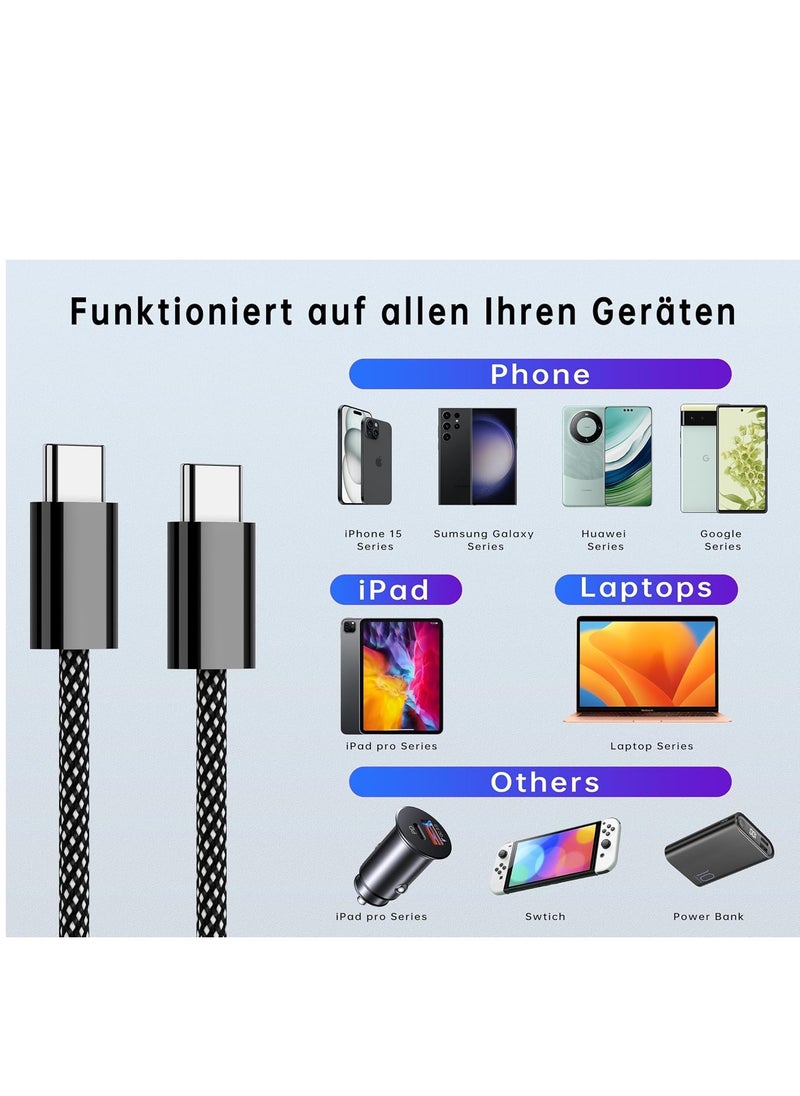 Generic - USB C to Lightning Cable 3M 60W PD 3.0 Fast Charging Cable Nylon Braided for iPhone 15 Pro Max Plus, Samsung Galaxy S23, iPad, Huawei P30 Pro. - Image 1