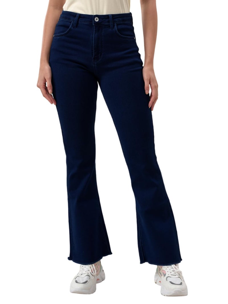 Lyra Women's Mid-Rise Flared Bootcut Jeans|Stretchable Fabric for Comfort|Trendy & Stylish Denim - Image 1