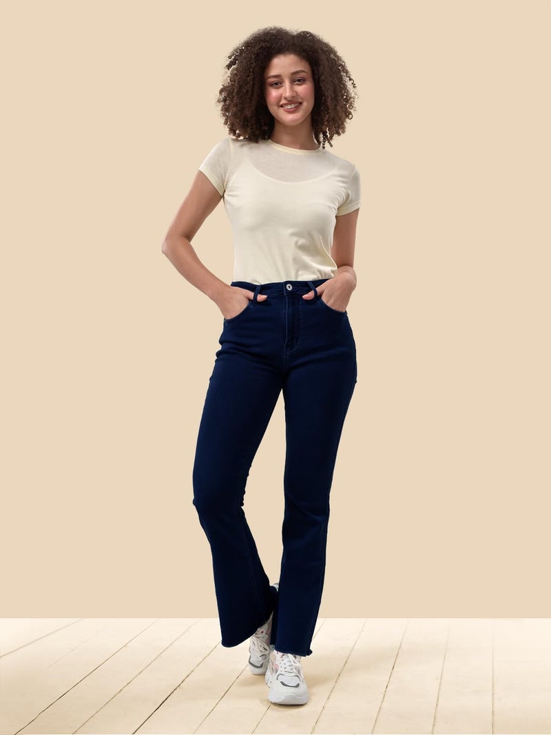 Lyra Women's Mid-Rise Flared Bootcut Jeans|Stretchable Fabric for Comfort|Trendy & Stylish Denim - Image 5