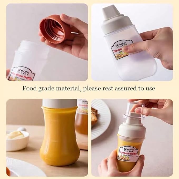WSEYZ WSEYZ Porous Squeeze Bottle Condiment Bottles Hot Sauce Dispenser Refillable Five Hole Container with Lid Squirt Bottle Sauce Dispenser Ketchup Bottle Multipurpose Kitchen Tools Set of 2  - Image 3