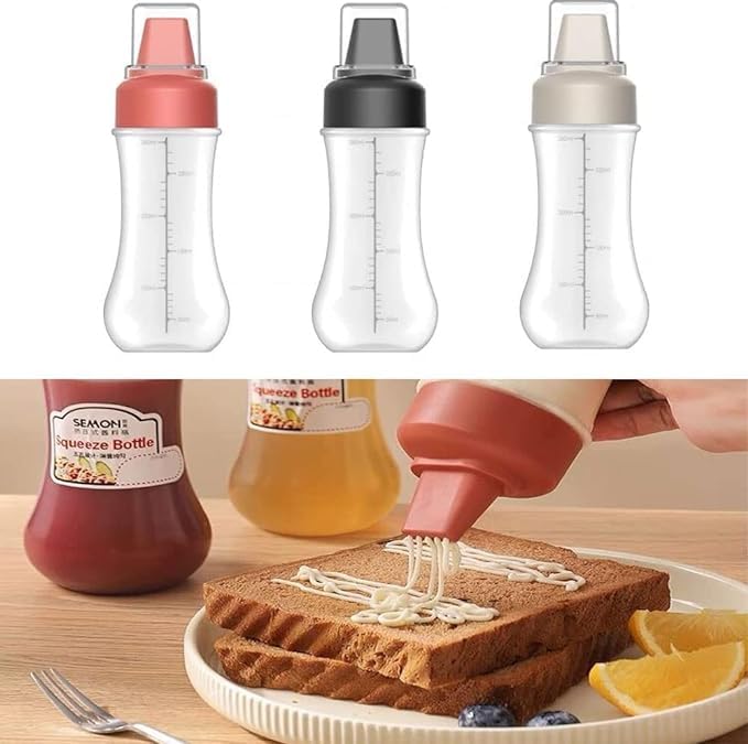WSEYZ WSEYZ Porous Squeeze Bottle Condiment Bottles Hot Sauce Dispenser Refillable Five Hole Container with Lid Squirt Bottle Sauce Dispenser Ketchup Bottle Multipurpose Kitchen Tools Set of 2  - Image 4