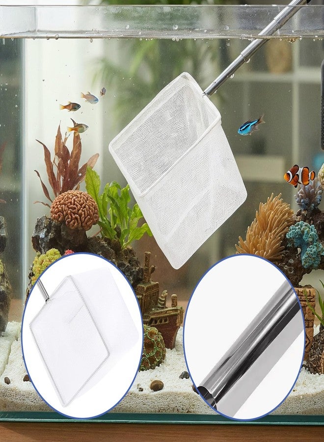 Alrhso Aquarium Fish Net 3 Inch with Extendable Stainless Steel Handle Square Soft Fine Mesh Shrimp Net for Fish Tank, Stream, Pond - Image 3