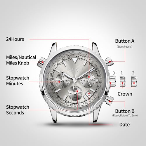 FEICE Men's Waterproof Chronograph Quartz Watch – Luxury Green Dial, Luminous Hands, 24-Hour Display, Date Calendar, Leather Strap Watches for Men - Image 5