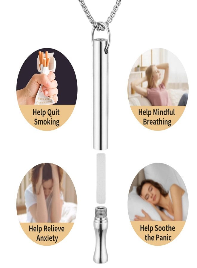 AD ADASTONE Breathing Necklace to Quit Smoking and Vaping with Refillable Mint Pods Stop Smoking Aids Fidget Necklace Smokeless Inhaler for Adults - Image 4