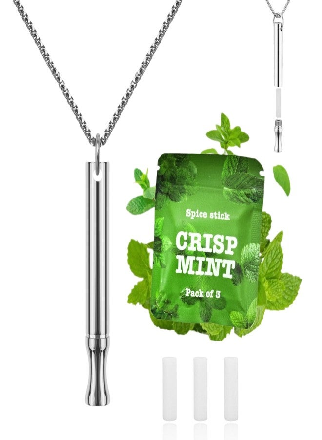 AD ADASTONE Breathing Necklace to Quit Smoking and Vaping with Refillable Mint Pods Stop Smoking Aids Fidget Necklace Smokeless Inhaler for Adults - Image 1