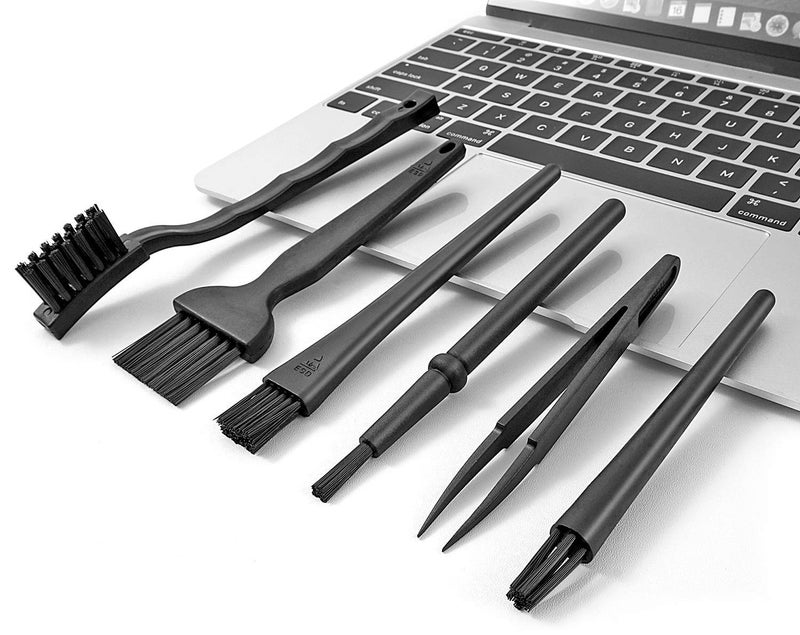 Farraige® Small Portable Plastic Handle Nylon Anti Static Brushes Computer Keyboard Cleaning Brush Kit (Black, Set of 7) - Image 3