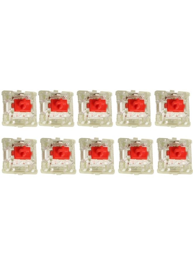 BURAQ 10PCS Cherry MX RGB Transparent Shaft Switch Mechanical Keyboard Triangular Shaft Body, Color: Red Shaft  - Image 1