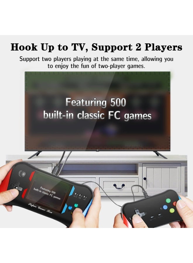 Rechargeable Handheld Game Console for Kids Adults, 3.5'' LCD Screen Retro Handheld Game Console, 500 Classical FC Games, Support 2 Players - Image 2