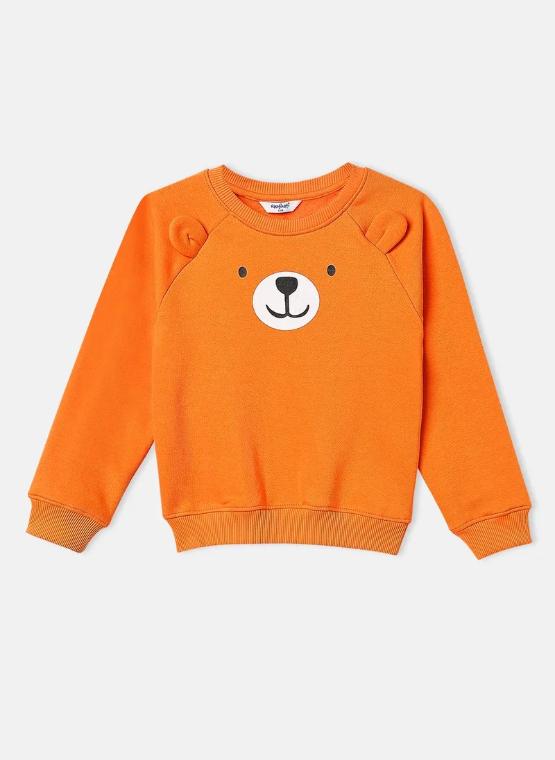 نوتيناتي Nautinati Fleece Bear Print Round Neck Sweatshirt