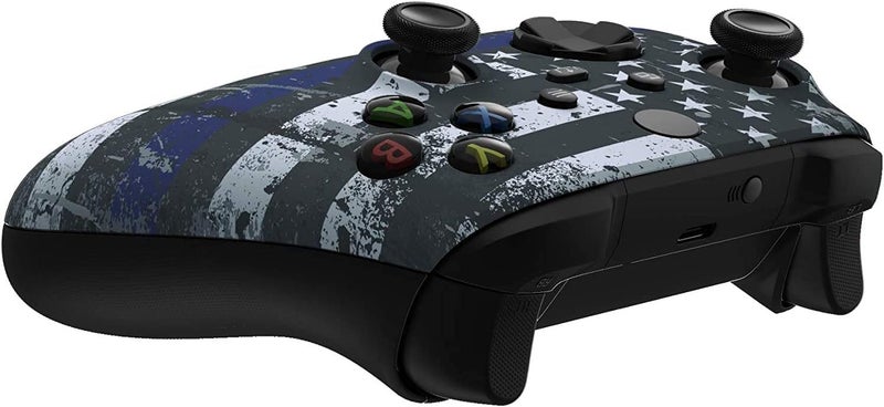 Premium Controllerz Store Custom Wireless Controller for Microsoft Xbox Series X/S & Xbox One - Soft Touch Feel Grip - (X/S Blue Line) - Image 5