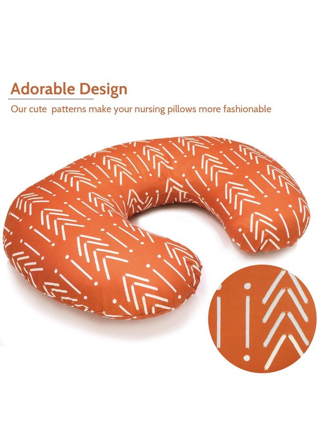 Jundetye Baby Nursing Pillow Cover, Breastfeeding Pillow Cover Boys Girls, Nursing Pillow Case for Newborn, Soft Fabric Fits Snug On Infant, Washable and Breathable, Vintage Orange - Image 1