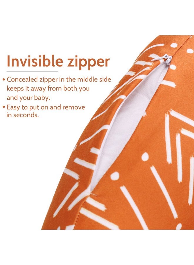 Jundetye Baby Nursing Pillow Cover, Breastfeeding Pillow Cover Boys Girls, Nursing Pillow Case for Newborn, Soft Fabric Fits Snug On Infant, Washable and Breathable, Vintage Orange - Image 2