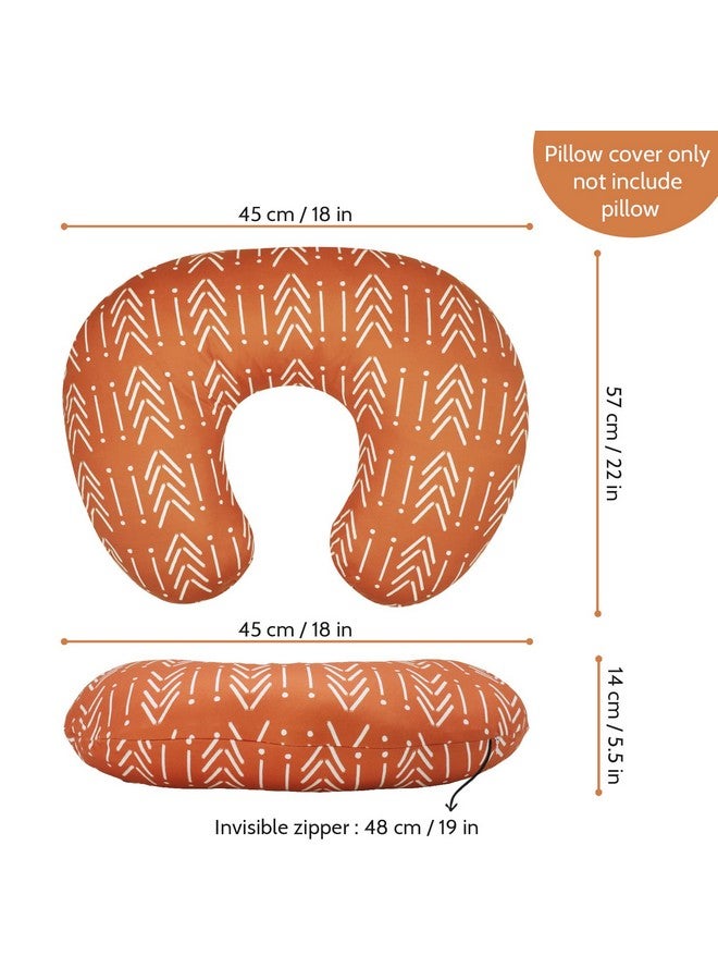 Jundetye Baby Nursing Pillow Cover, Breastfeeding Pillow Cover Boys Girls, Nursing Pillow Case for Newborn, Soft Fabric Fits Snug On Infant, Washable and Breathable, Vintage Orange - Image 4