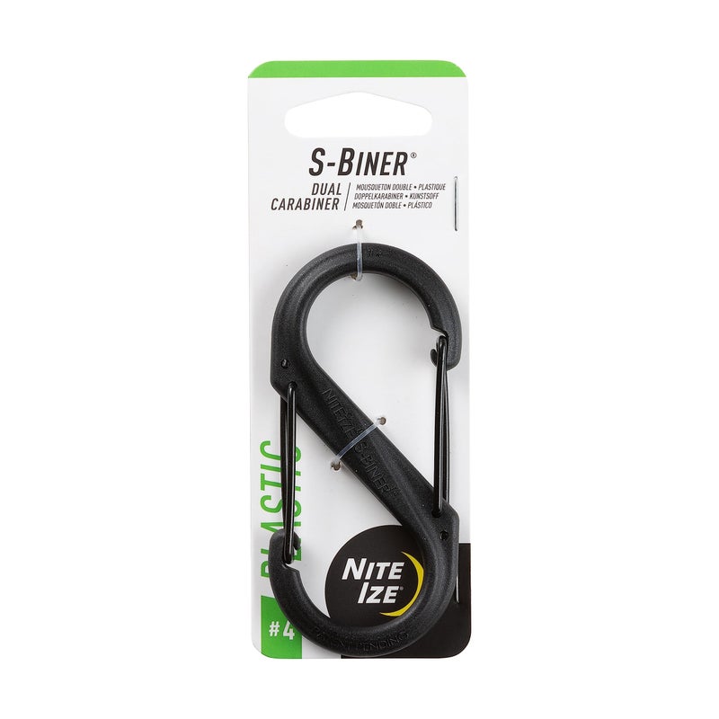 NITE IZE Carabiner Clip, 3-1/2 in., Plastic, Black - Image 1