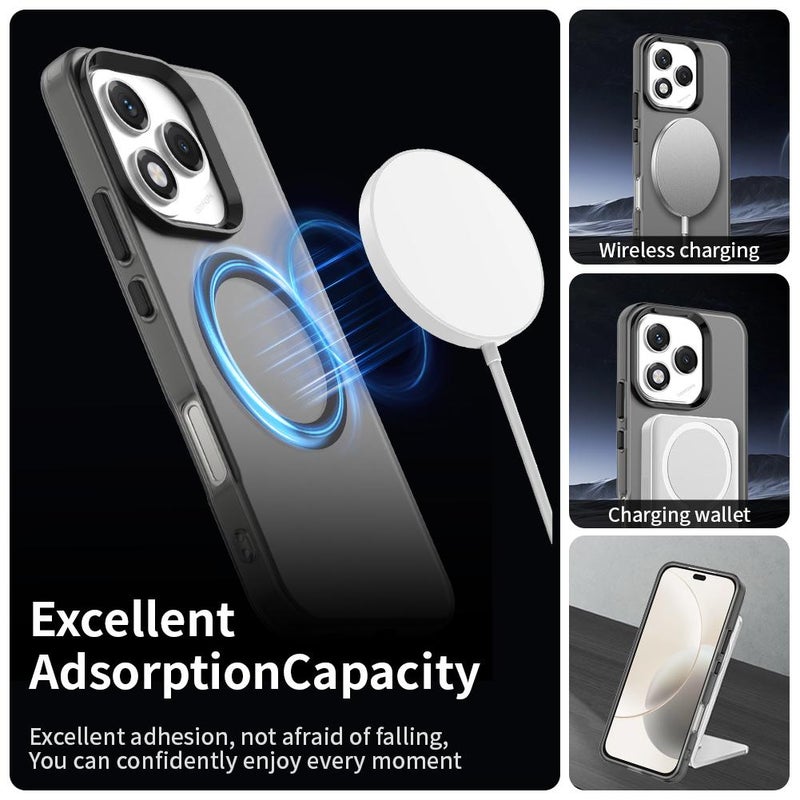 erorex For Honor 400 Lite Global Candy Magsafe PC Hybrid TPU Phone Case(Black) - Image 2