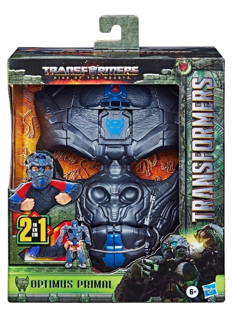HASBRO - TRANSFORMERS Transformers Toys Transformers: Rise of the Beasts Movie Optimus Primal 2-in-1 Converting Roleplay Mask Action Figure 9 Inch for Ages 6 and Up - Image 1