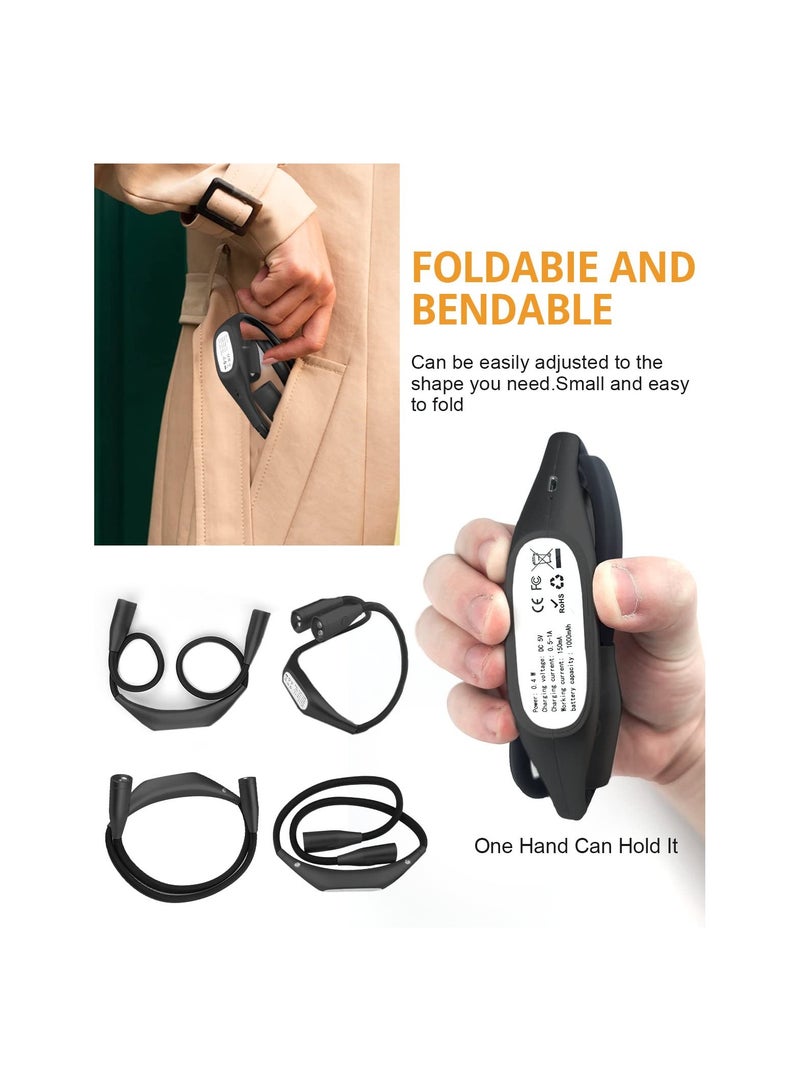 Rechargeable LED Neck Reading Light with Adjustable Brightness, 3 Color Modes, Flexible Design for Reading in Bed, Camping, Repairing, and Nighttime Knitting (Black)
