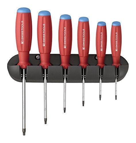 PB Swiss Tools SwissGrip Screwdriver Set with Wall Rack for Torx Screws size T8T25 - Image 1