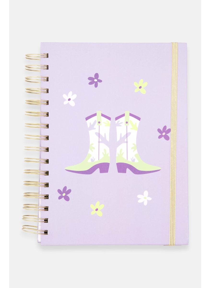 Paperbuzz Floral Print Notebook, Purple Combo  - Image 1