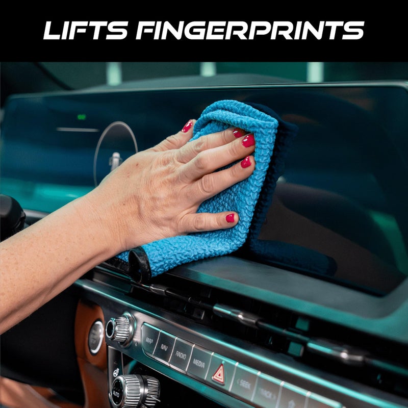 VIKING Glass Microfiber Cleaning Cloth for Car and Home, Glass Towels for Mirror, and Picture Frames, and Car Detailing Kit, 16 inch x 16 inch, Blue, 4 Pack - Image 3