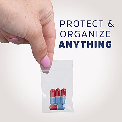 GPI 1000 Count - 1.5" x 2" Small Zip Bags, Mini Reclosable Zipper Baggies, 2 Mil, Clear Plastic Resealable Storage Bags with Zip Top Lock for Packaging Jewelry, Pills, Buttons, Beads, Seeds, Powders - GPI - Image 5