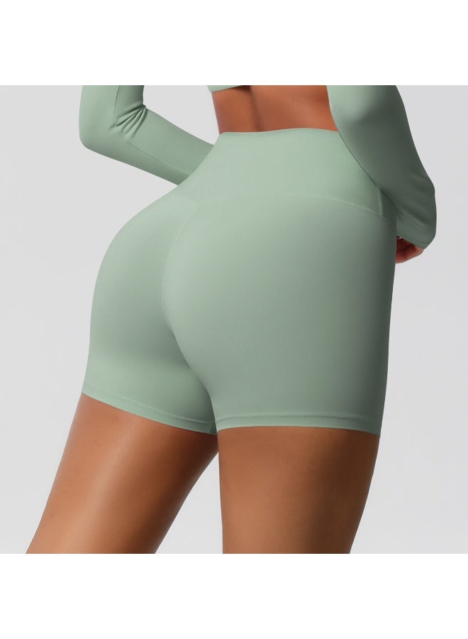 شورت يوغا نسائي بخصر مرتفع ورفع للمؤخرة، درزة داخلية 3 بوصات، بفرشاة مزدوجة للجري واللياقة البدنية - Image 4