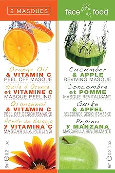 7th Heaven Face Food Orange Vit C Peel OffCucumber Apple Reviving 2x6ml Off White - Image 1