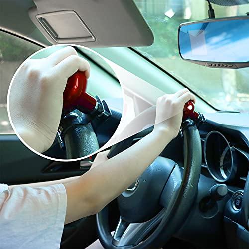 Adasea 3 Pcs Premium Power Handles Woodgrain Steering Spinner Booster Easy Turn Ball Knob for Vehicles Car Truck Van Forklift Mower Tractor - Image 2