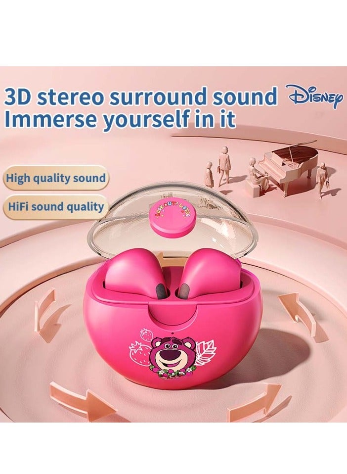 Disney سماعات أذن بلوتوث لاسلكية Q50، تصميم مريح، صوت عالي الجودة، سماعة ذكية بلمسة طويلة، سماعات أذن مريحة محمولة للموسيقى، (1 قطعة، لوتسو) - Image 3