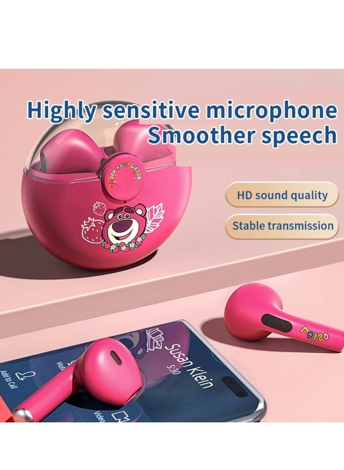 Disney سماعات أذن بلوتوث لاسلكية Q50، تصميم مريح، صوت عالي الجودة، سماعة ذكية بلمسة طويلة، سماعات أذن مريحة محمولة للموسيقى، (1 قطعة، لوتسو) - Image 4