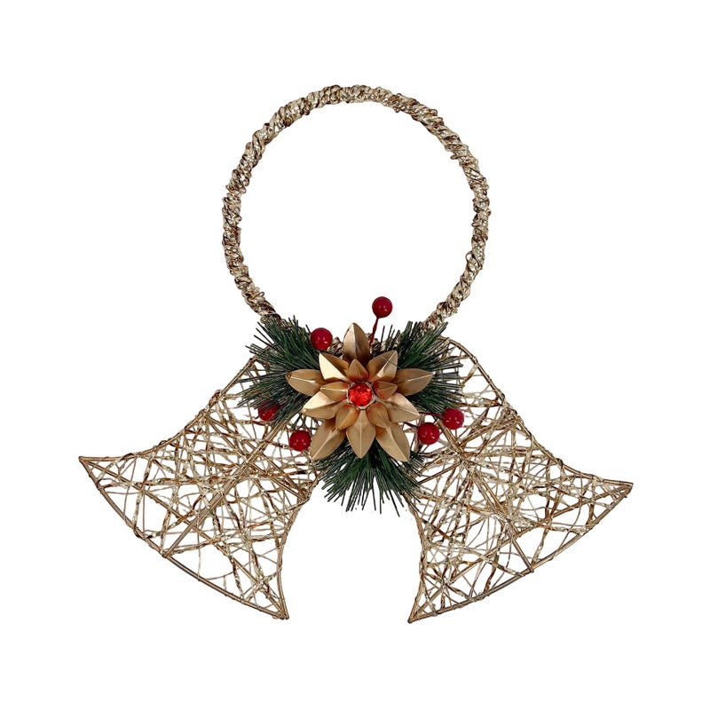 CHRISTMAS MAGIC Hanging Bells Gold 35x6.5x32cm - Image 1