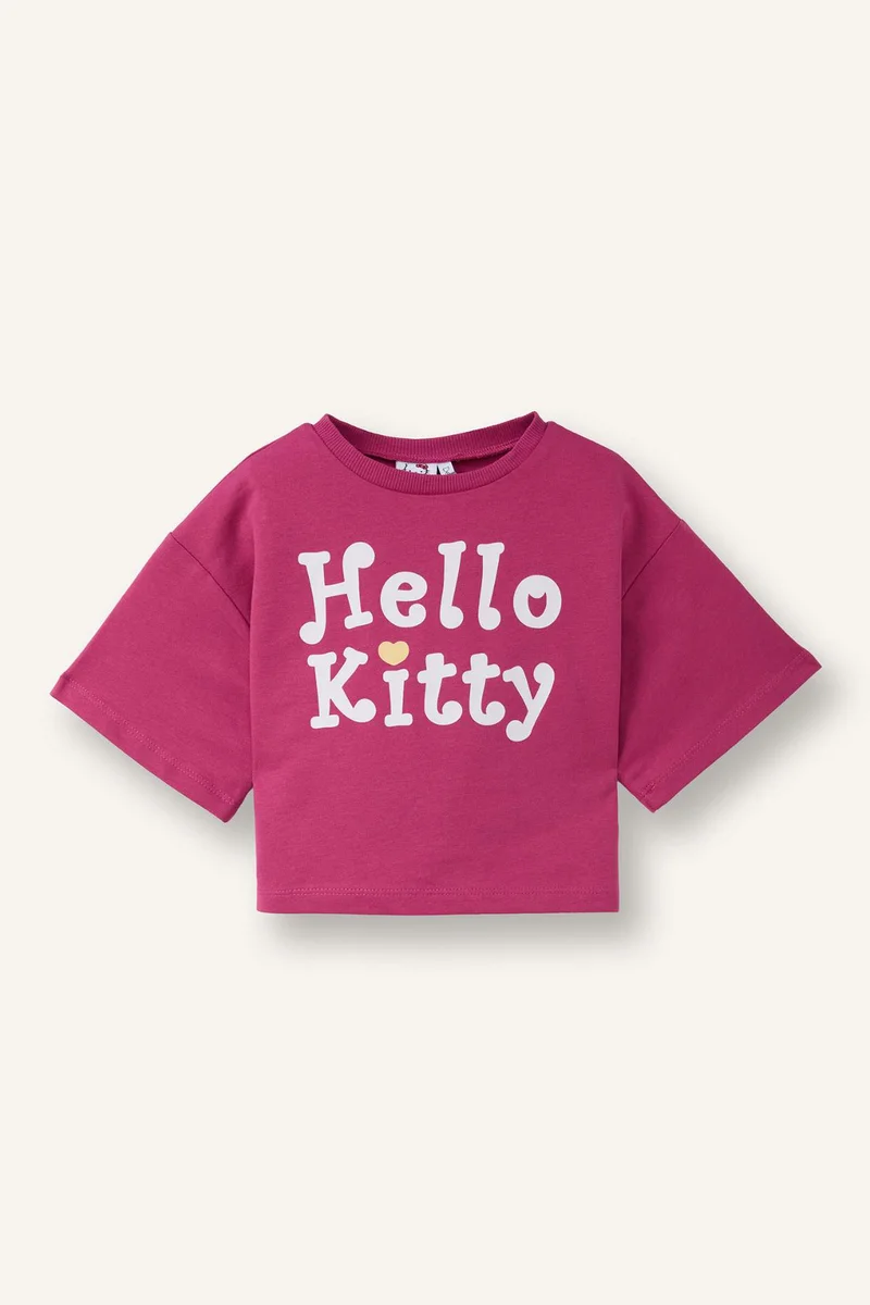 DeFacto Oversize Fit Hello Kitty Licensed Short Sleeve T-Shirt