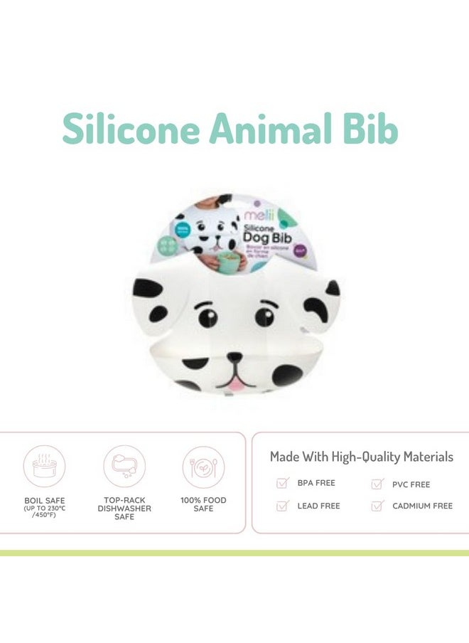 melii Silicone Weaning Bib For Babies & Toddlers Large Food Catcher (Dog)  - Image 3