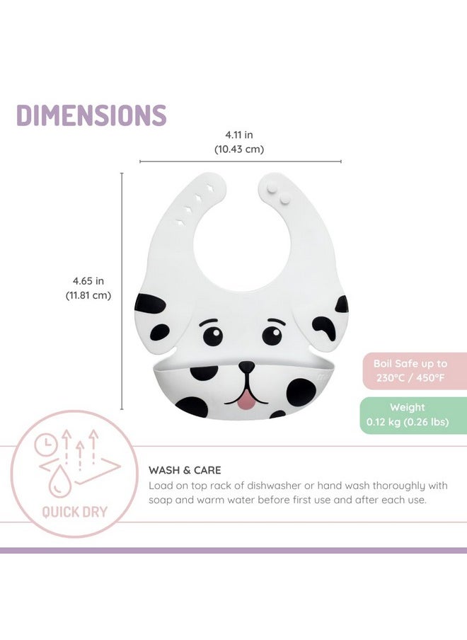 melii Silicone Weaning Bib For Babies & Toddlers Large Food Catcher (Dog)  - Image 2