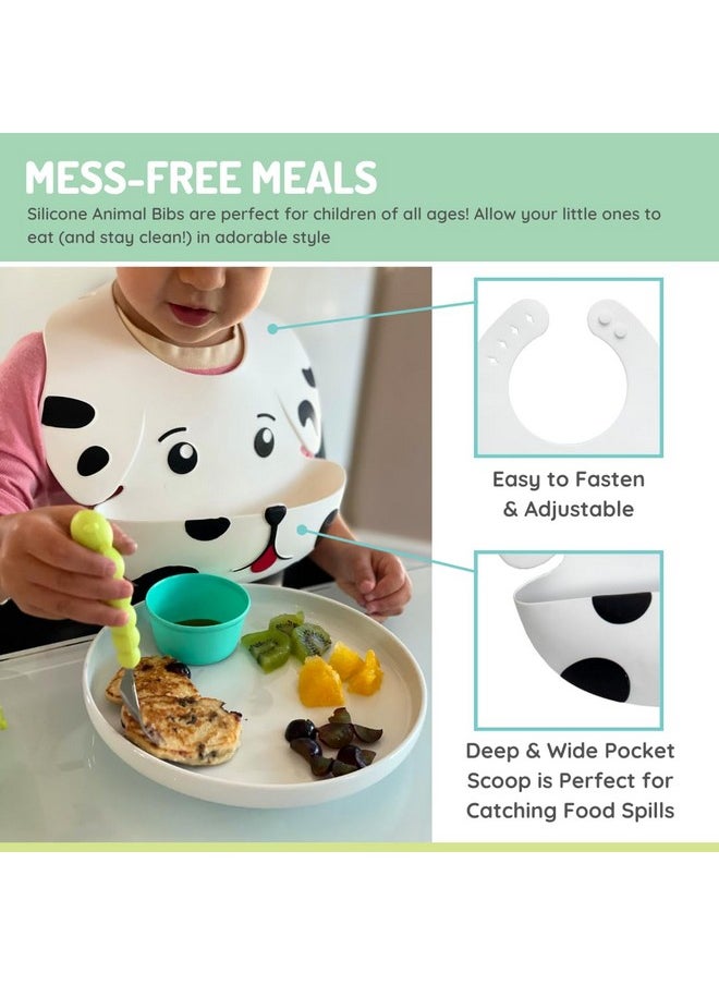 melii Silicone Weaning Bib For Babies & Toddlers Large Food Catcher (Dog)  - Image 5