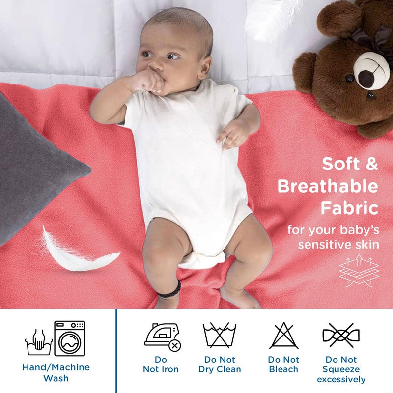 mee mee Mee Mee Reusable Water Proof Cotton Bed Protector Sheet/Extra Absorbent Mat/Dry Sheets/Urine Sheet/Dry Mat (70CmX100Cm) (Medium, Rose Pink) - Image 2