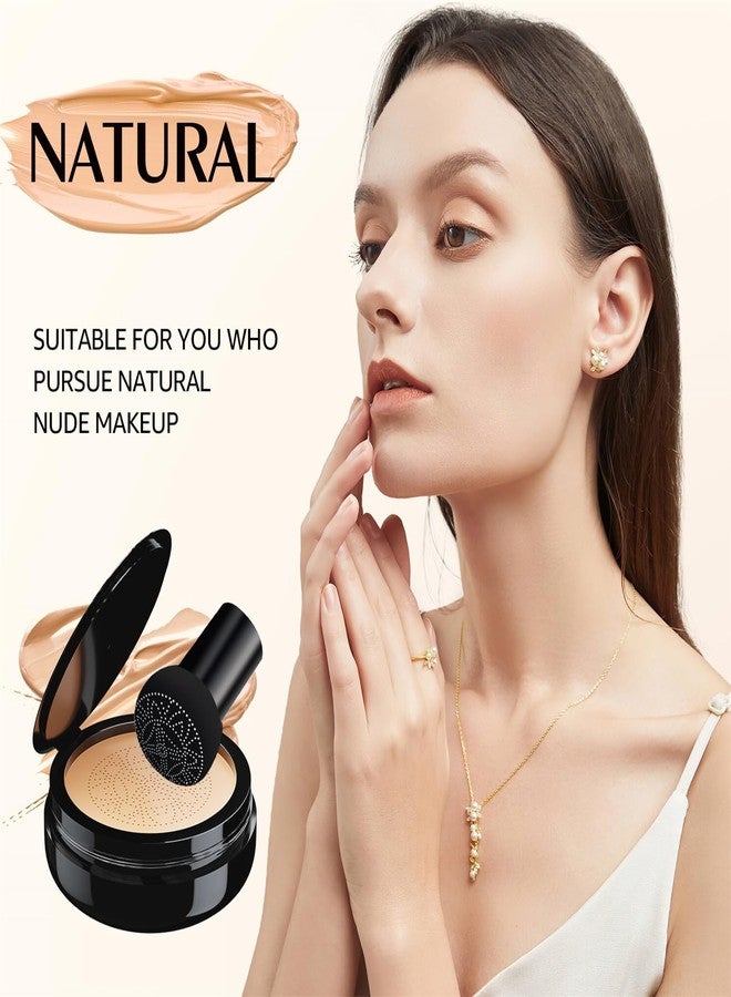 OETUIOW Mushroom Head Air Cushion CC Cream Foundation Full Coverage Moisturizing Oil Control Waterproof Long-Lasting Even Skin Tone Natural Cream Foundation for Mature Skin (Natural) - Image 3