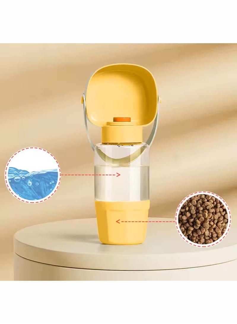 زجاجة ماء المحمولة للحيوانات الأليفة السفر المشي كوب الماء صندوق طعام (أصفر) - Image 5