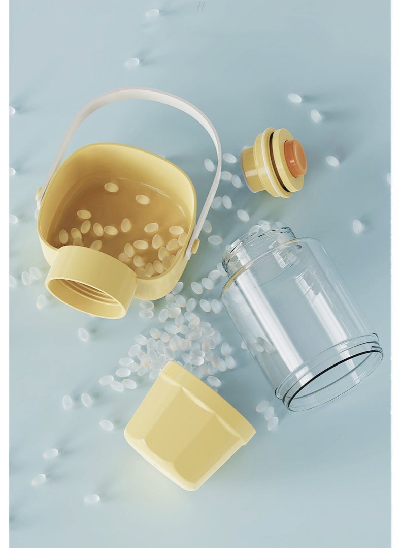 زجاجة ماء المحمولة للحيوانات الأليفة السفر المشي كوب الماء صندوق طعام (أصفر) - Image 2