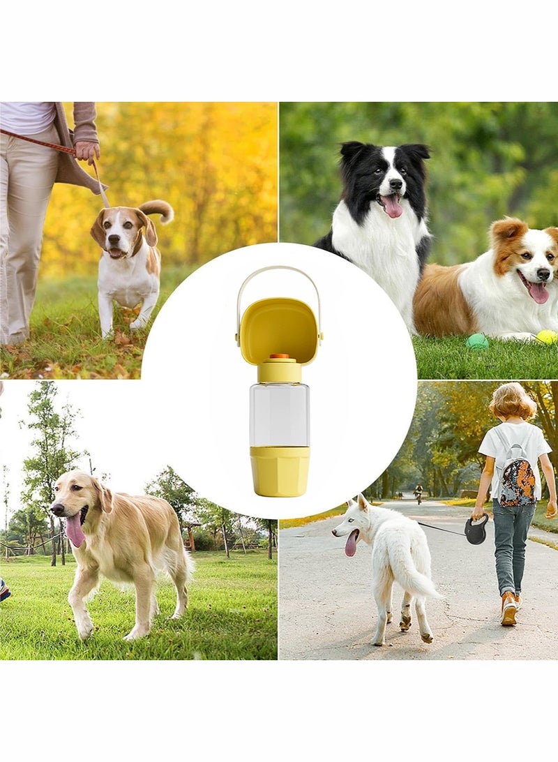 زجاجة ماء المحمولة للحيوانات الأليفة السفر المشي كوب الماء صندوق طعام (أصفر) - Image 3