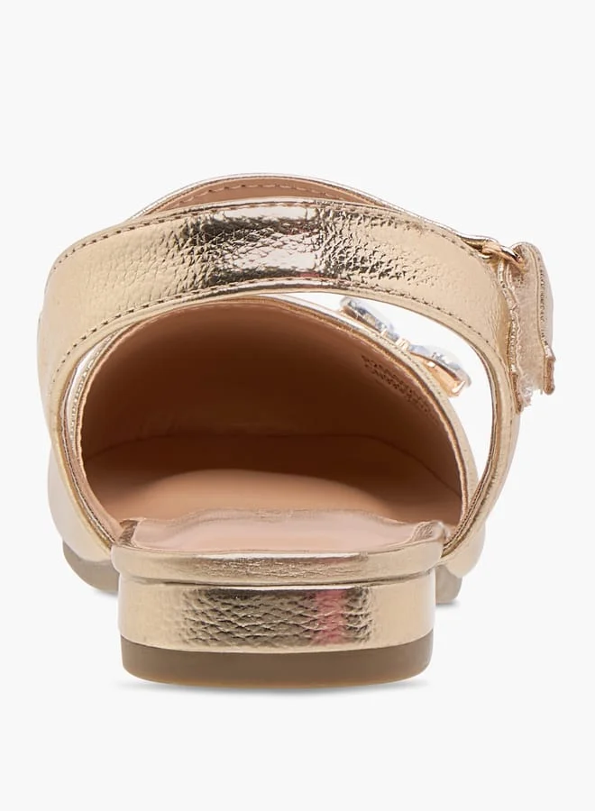 JUNIORS Girls Embellished Mary Jane Shoes with Hook and Loop Closure Ramadan Collection