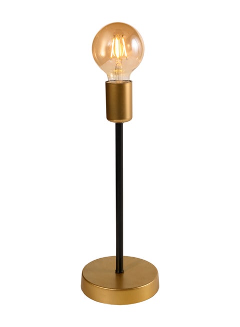 Table Lamp , Distinctive Shape, Golden Metal - Modern Table Lamp for Bedroom & Living Room - | Color: Black & Gold| Size: 35x13x13 cm