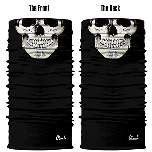 Obacle Skull Mask for Men Women Bandana Half Face Mask 3D Tube Balaclava Breathable Sun Mask for Fishing Running Hunting Cycling Motorcycle Bike Outdoor Sport (Skull White Face Black Nose) - Image 4