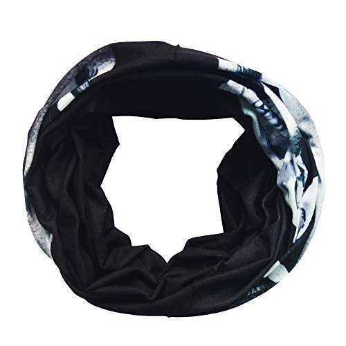 Obacle Skull Mask for Men Women Bandana Half Face Mask 3D Tube Balaclava Breathable Sun Mask for Fishing Running Hunting Cycling Motorcycle Bike Outdoor Sport (Skull White Face Black Nose) - Image 5