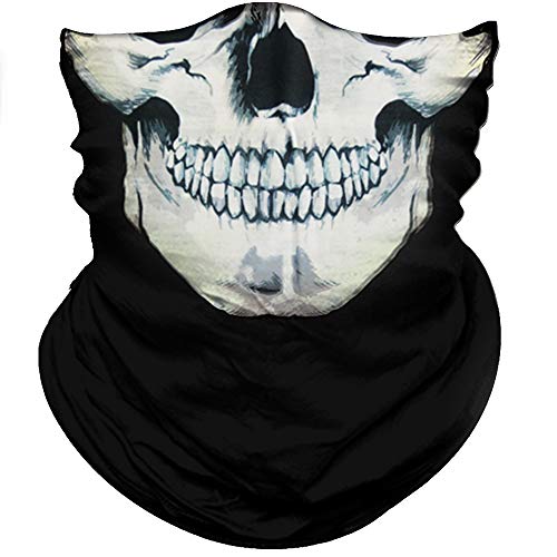 Obacle Skull Mask for Men Women Bandana Half Face Mask 3D Tube Balaclava Breathable Sun Mask for Fishing Running Hunting Cycling Motorcycle Bike Outdoor Sport (Skull White Face Black Nose) - Image 3