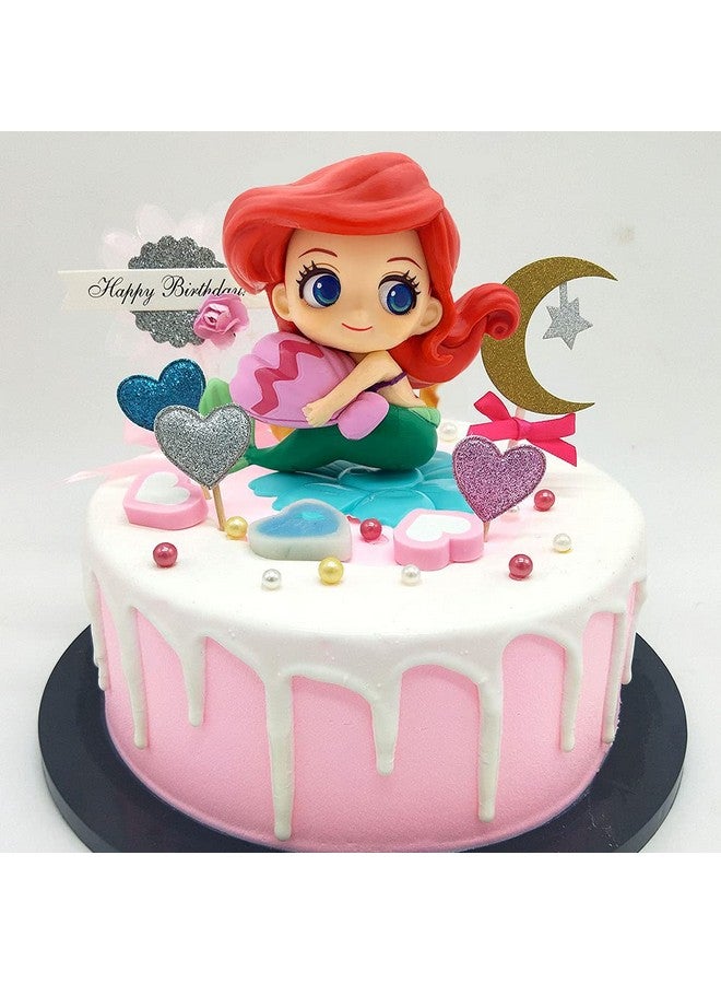 Sienon Mermaid Cake Topper Little Mermaid Doll With Seashells For Ariel Cake Decoration Mermaid Figurines For Under The Sea Mermaid Theme Princess Kids Birthday Baby Shower Party Supplies - Image 4