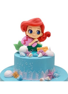 Sienon Mermaid Cake Topper Little Mermaid Doll With Seashells For Ariel Cake Decoration Mermaid Figurines For Under The Sea Mermaid Theme Princess Kids Birthday Baby Shower Party Supplies  - Image 1